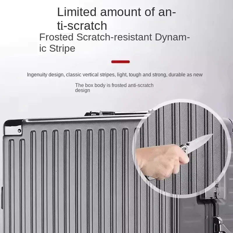 valise à cadre en aluminium, grande capacité, robuste et durable, avec serrure à combinaison, bagage cabine en pc épaissi, 20/22/24/26/28 pouces