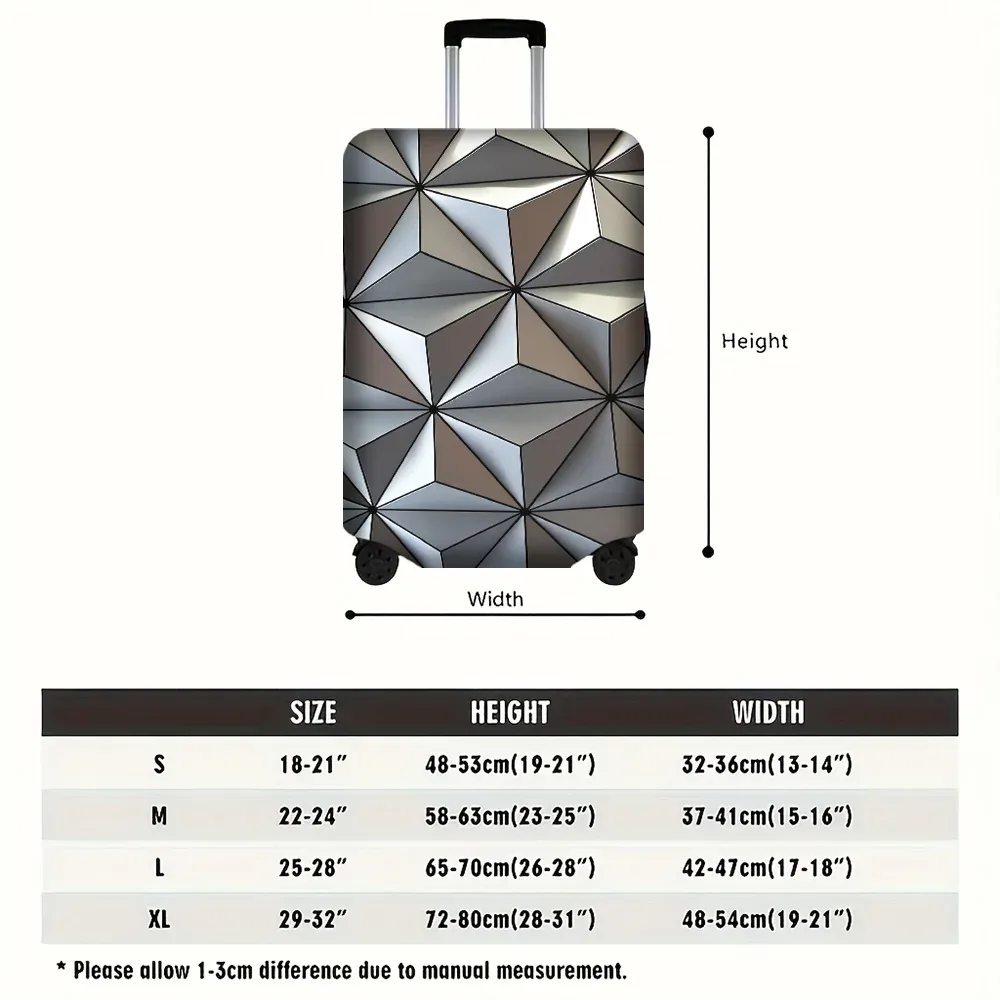 1 housse de bagage à motif géométrique pour bagages de 18 à 32 pouces ; accessoires de voyage anti-poussière et élastiques pour protéger efficacement y