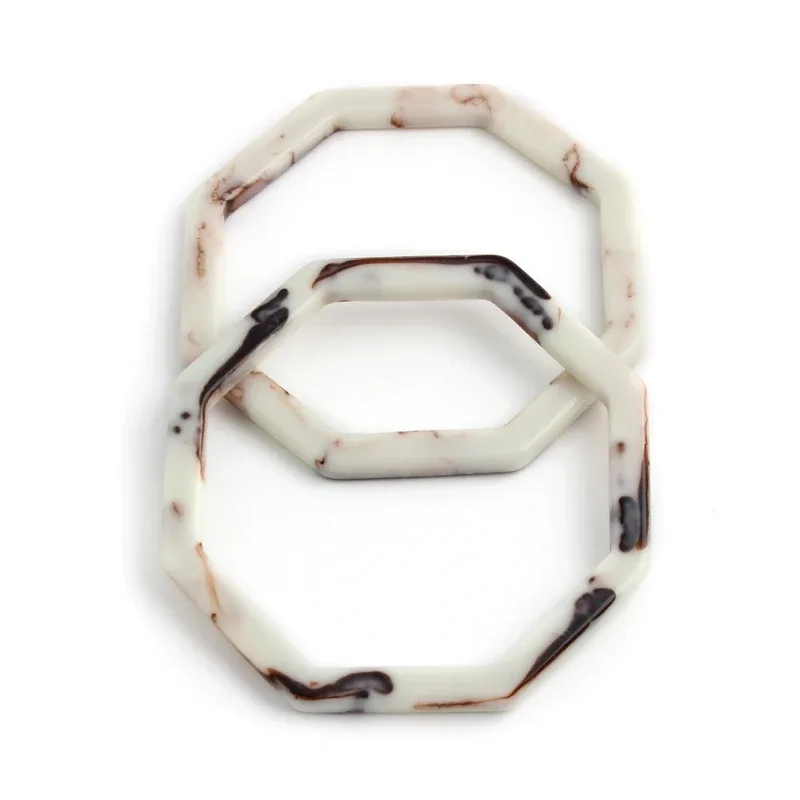 sac tressé hexagonal, 2 pièces, poignée en résine amovible, accessoires de sac faits à la main, sac à bandoulière, poignée de sac à bandoulière