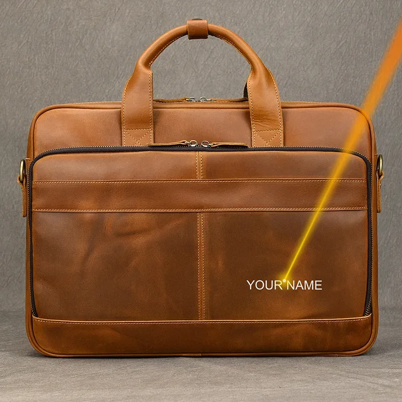 sac à bandoulière en cuir group souple pour homme, sacoche pour ordinateur portable d'affaires, 14 15.6 pouces