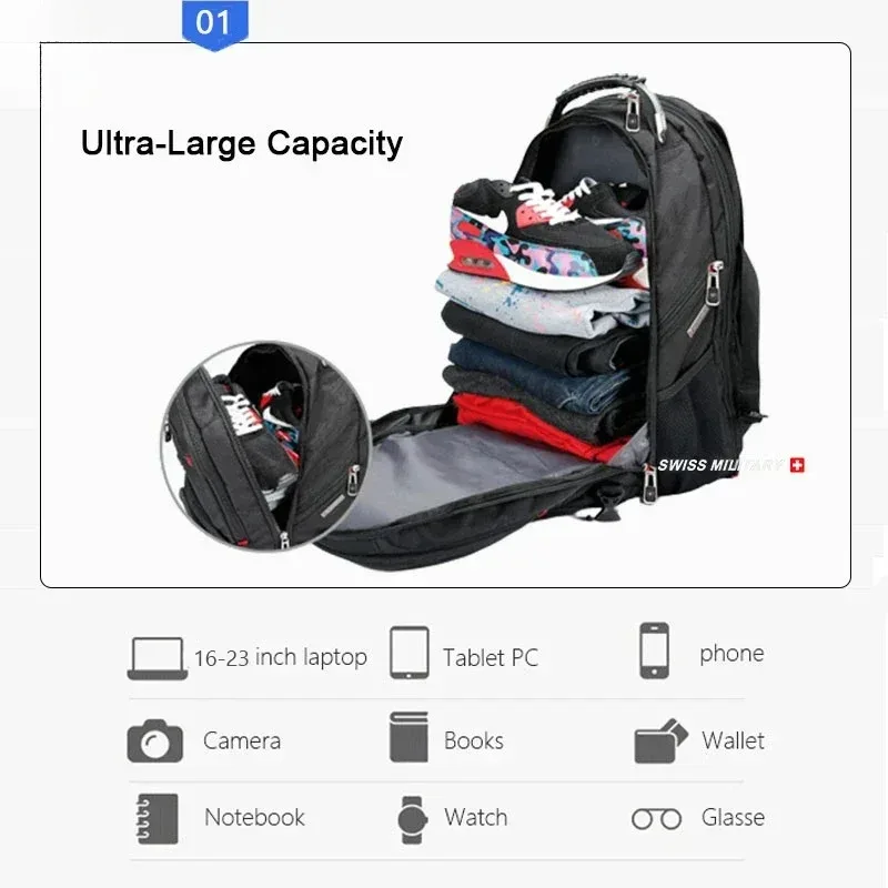 multifonction grande capacité homme sac mode voyage usb charge étanche 23 pouces sac à dos pour ordinateur portable hommes mochila