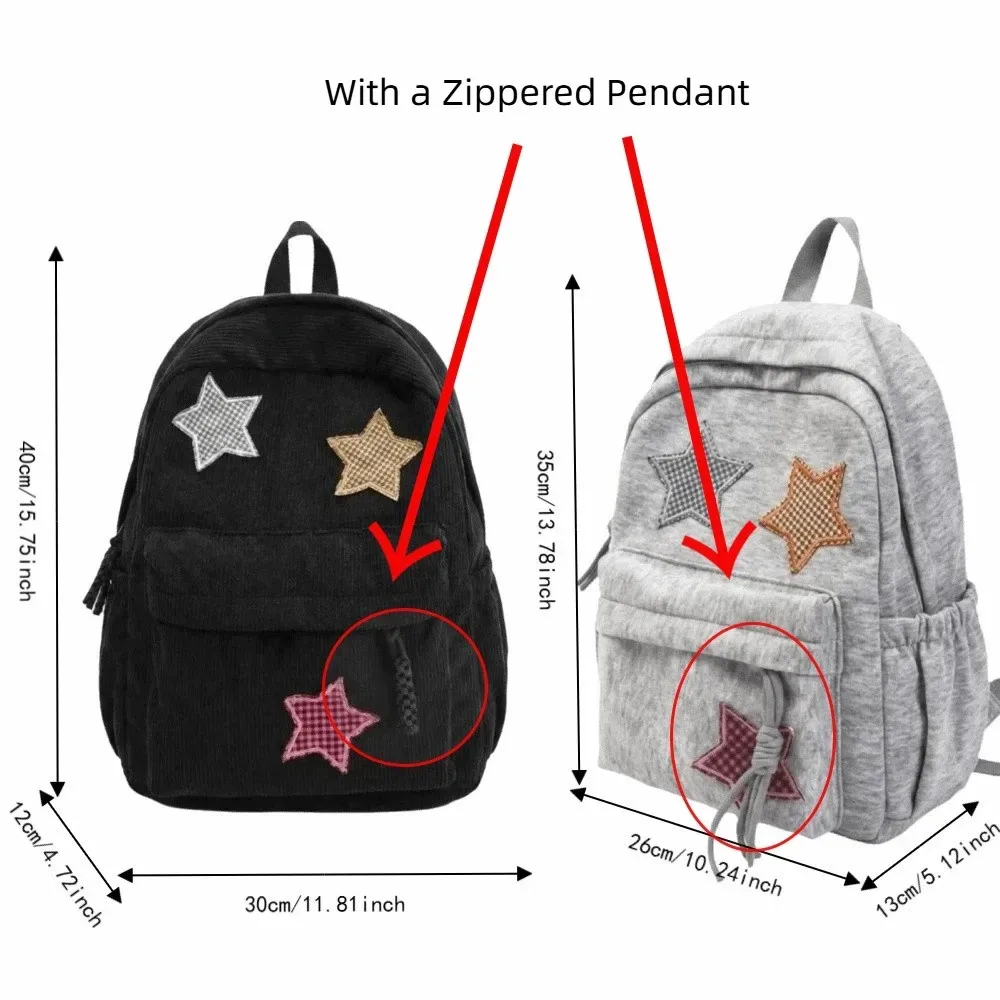 sac à dos en velours côtelé tendance, léger, grande capacité, sac à dos scolaire coloré, multi-poches, sac de voyage décontracté