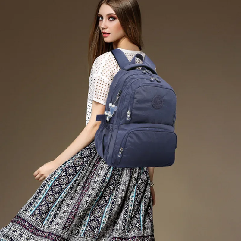 sac à dos en nylon imperméable de grande capacité pour hommes et femmes, sac d'école, sac de voyage, vert, bleu, rouge, rose, noir, garçon, fille, a4, m2302