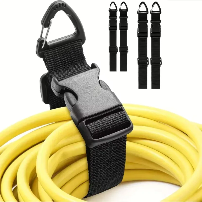 organisateur de rallonge réglable noir avec boucle à 3 axes - sangle de rangement robuste pour l'organisation d'atelier et de garage