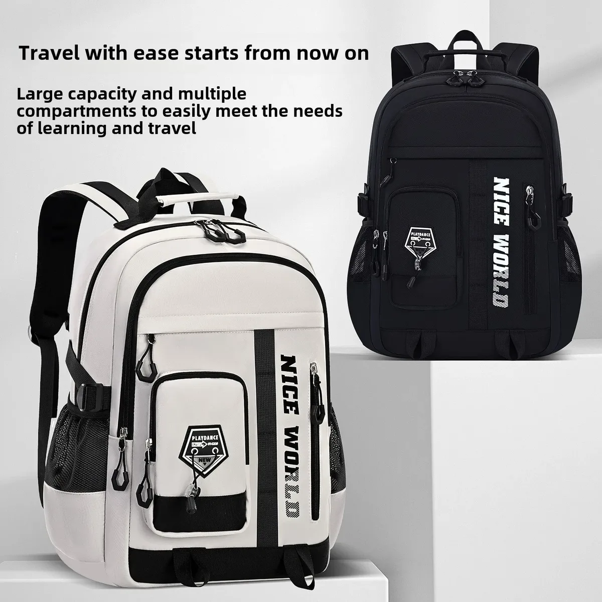 sac à dos d'école pour adolescents, pour garçons et filles, grand sac à dos pour étudiants avec de nombreuses poches, sacs de collège et du secondaire