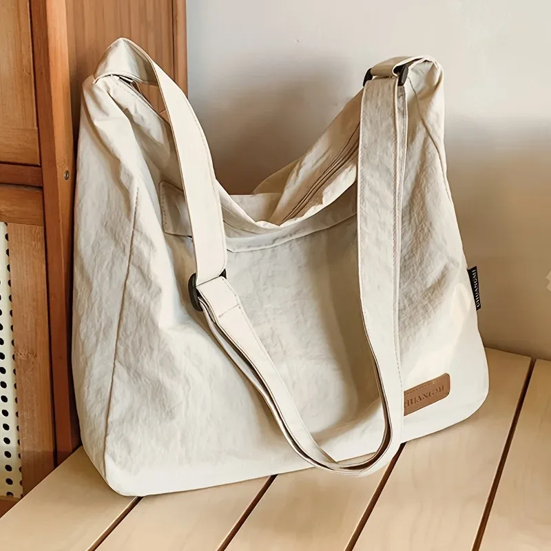 sac à main en nylon, sac à bandoulière souple, sac hobo, sac messager de couleur unie pour femmes, pour le travail quotidien, le shopping, les voyages et les activités de plein air