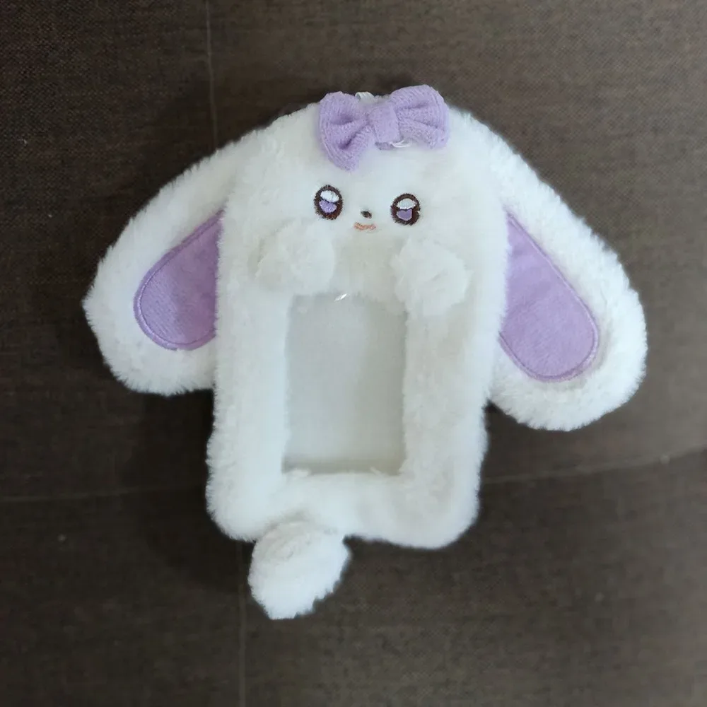 étui à cartes photo en peluche, mignon, dessin animé, lapin, chien, chat, porte-cartes, portable, ins, porte-cartes, étudiants, idole, photos, housse de protection