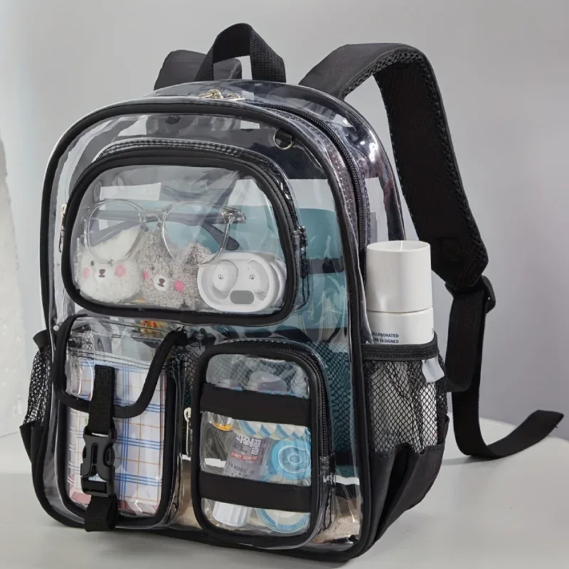 Mini sac à dos transparent approuvé pour le stade, petit sac à dos transparent pour femmes, idéal pour les événements sportifs, les concerts et l'usage quotidien