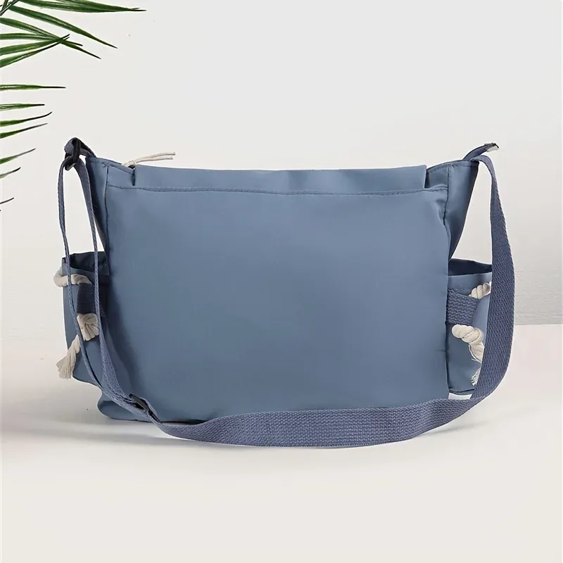 sac messager en nylon pour hommes, sac à bandoulière tendance pour hommes, sac d'école pour étudiants, sacs à bandoulière de couleur unie pour hommes