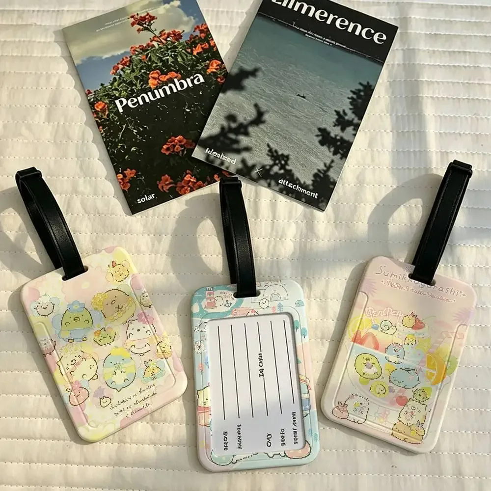porte-étiquette d'identification anti-perte en pvc flexible sumikko gurashi, anime japonais, pour tous types de sacs de voyage