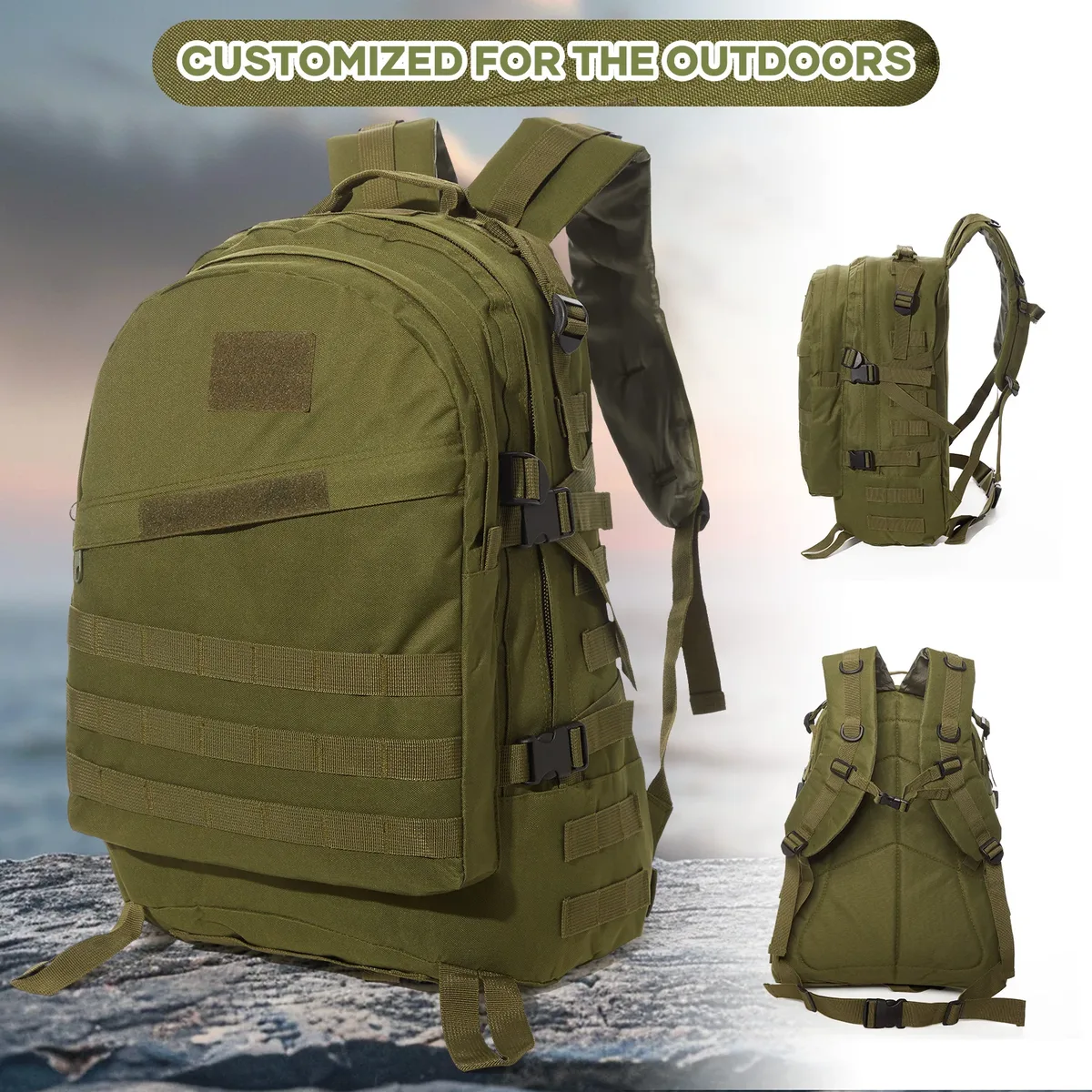 40l sacs à dos tactiques militaires molle armée assaut pack sacs à dos imperméables avec patch 3 jours bug out sac randonnée trekking sac à dos