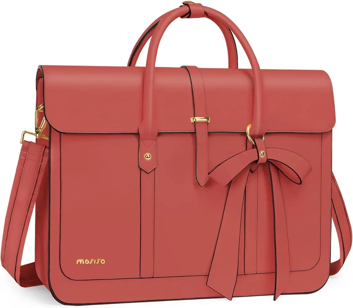 mosiso sac fourre-tout pour femme pour macbook 13 14 15 16 17.3 pouces ordinateur portable en cuir pu sac à bandoulière sac à dos sac à main double usage