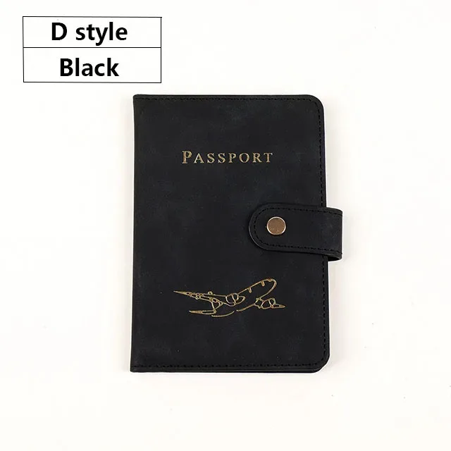 portefeuille de voyage en cuir pu souple multi-fentes avec logo avion, fermeture à pression, porte-cartes sim et porte-documents d'identité