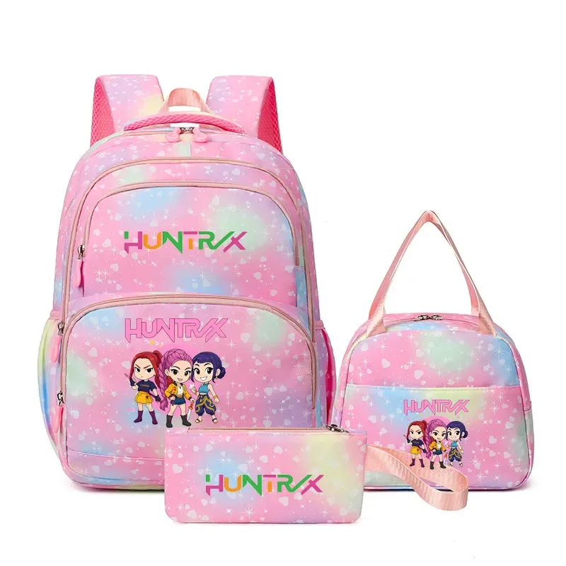 kpop demon hunters – sac à dos pour ordinateur portable pour filles, 3 pièces, sac à dos huntr/x pour adolescents, garçons et femmes, mochila de voyage pour usage quotidien