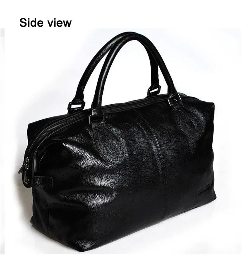 sac de voyage en cuir véritable, sac à bagages pour hommes, grand sac de sport pour hommes, sac à bandoulière pour femmes, grand sac fourre-tout, sac à main noir.