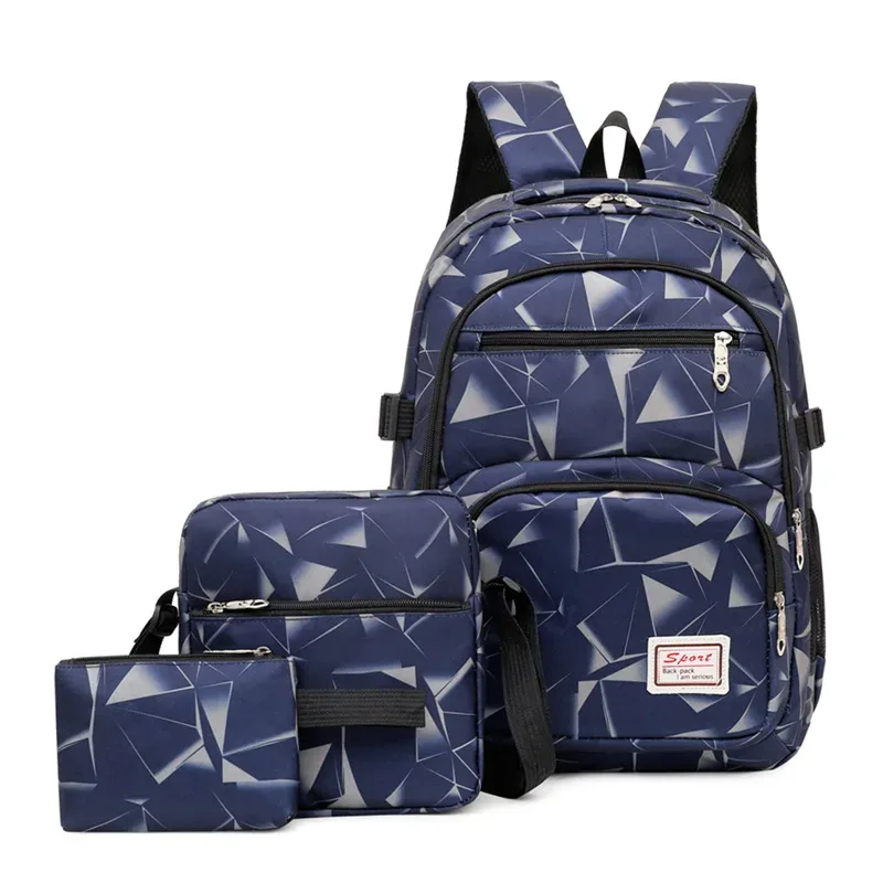 3 pièces/ensemble hommes sacs à dos lycée sacs pour femmes 2024 garçons une épaule grand étudiant sac de voyage hommes école sac à dos mochila