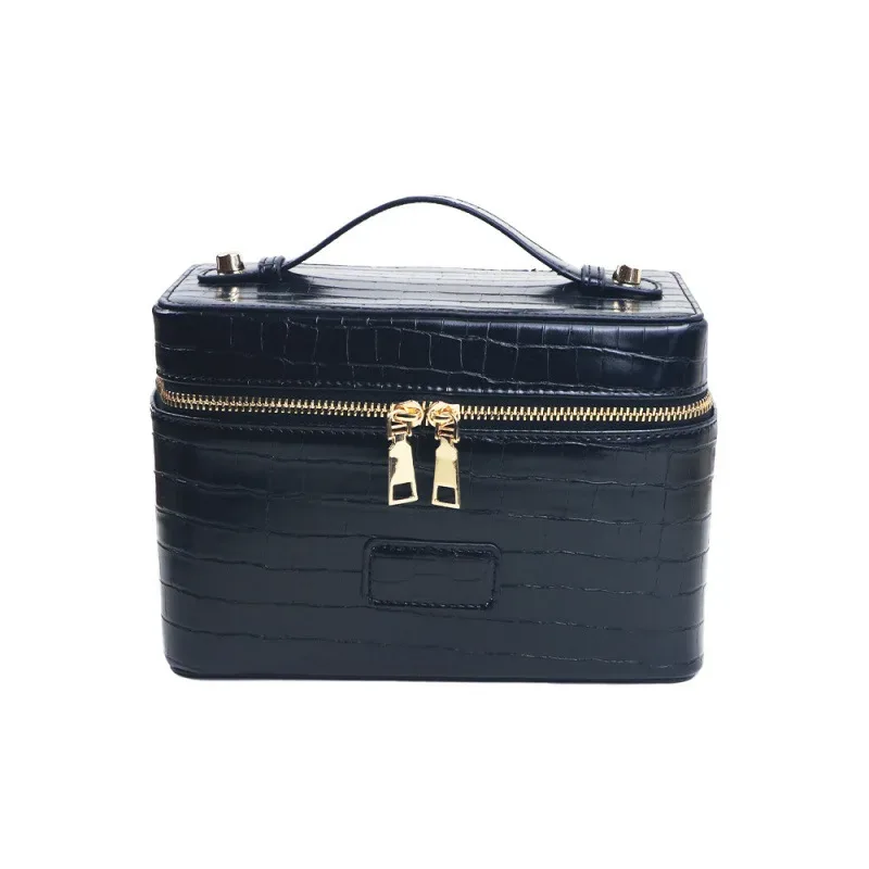 nouvelle trousse de voyage portable en cuir pu grande capacité pour femmes, trousse de maquillage et cosmétiques personnalisable avec logo