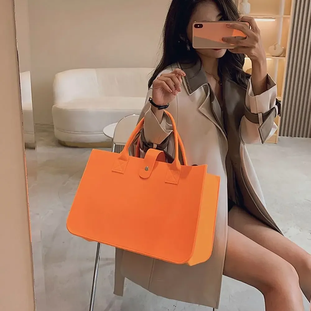 sac momie portable de grande capacité pour femmes, sac à bandoulière en feutre simple, sacoche de couleur unie, sac à main de voyage décontracté
