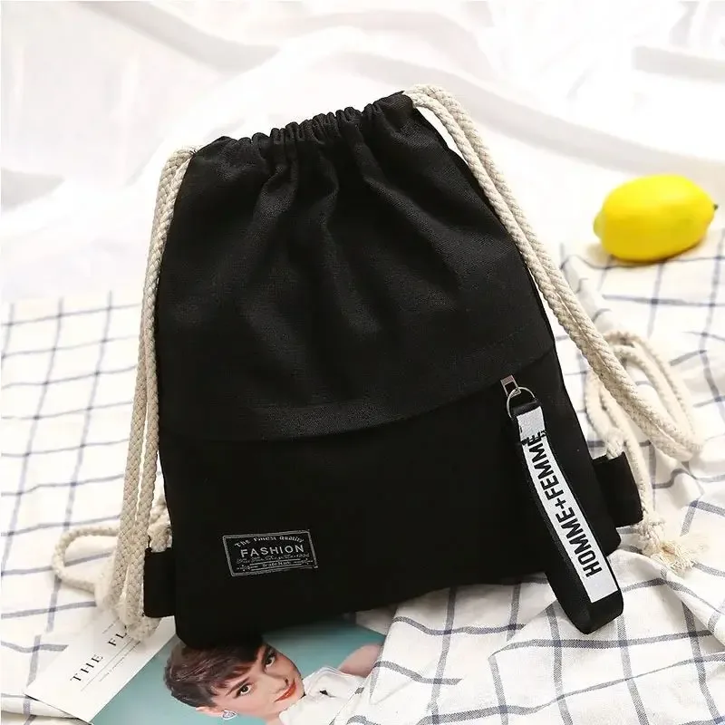 sac à dos en toile à cordon de serrage, sac à dos à double épaule, poche à cordon, sac à dos décontracté portable pour femmes et hommes, sac à dos de voyage, 1 pièce