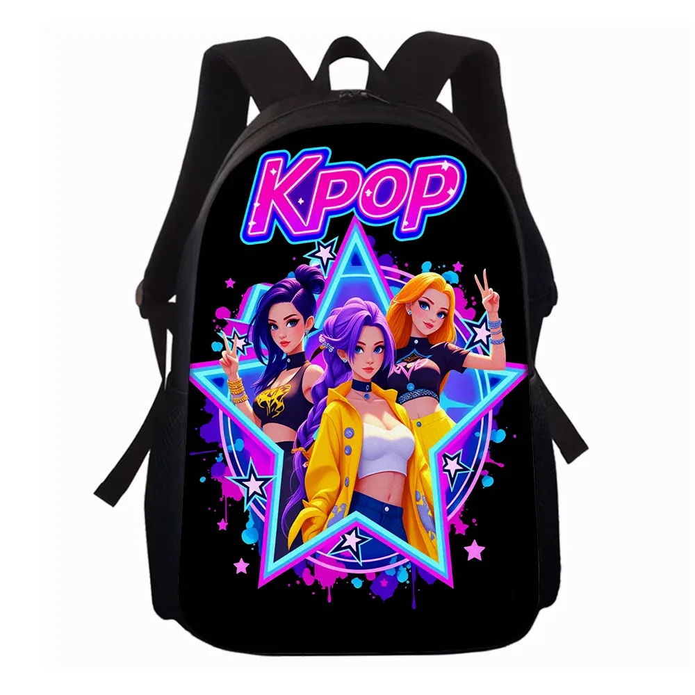 sac dos polyester noir motif kpop personnages lumière accessoires voyage polyvalent unisexe durabilité escapade week end