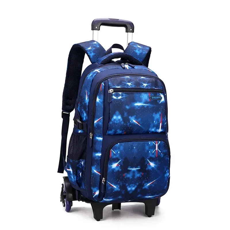 sac d'école enfants sac à dos roulant pour garçon sac à dos à roulettes sac d'école avec roues chariot bookbag bagage à main avec sac à déjeuner