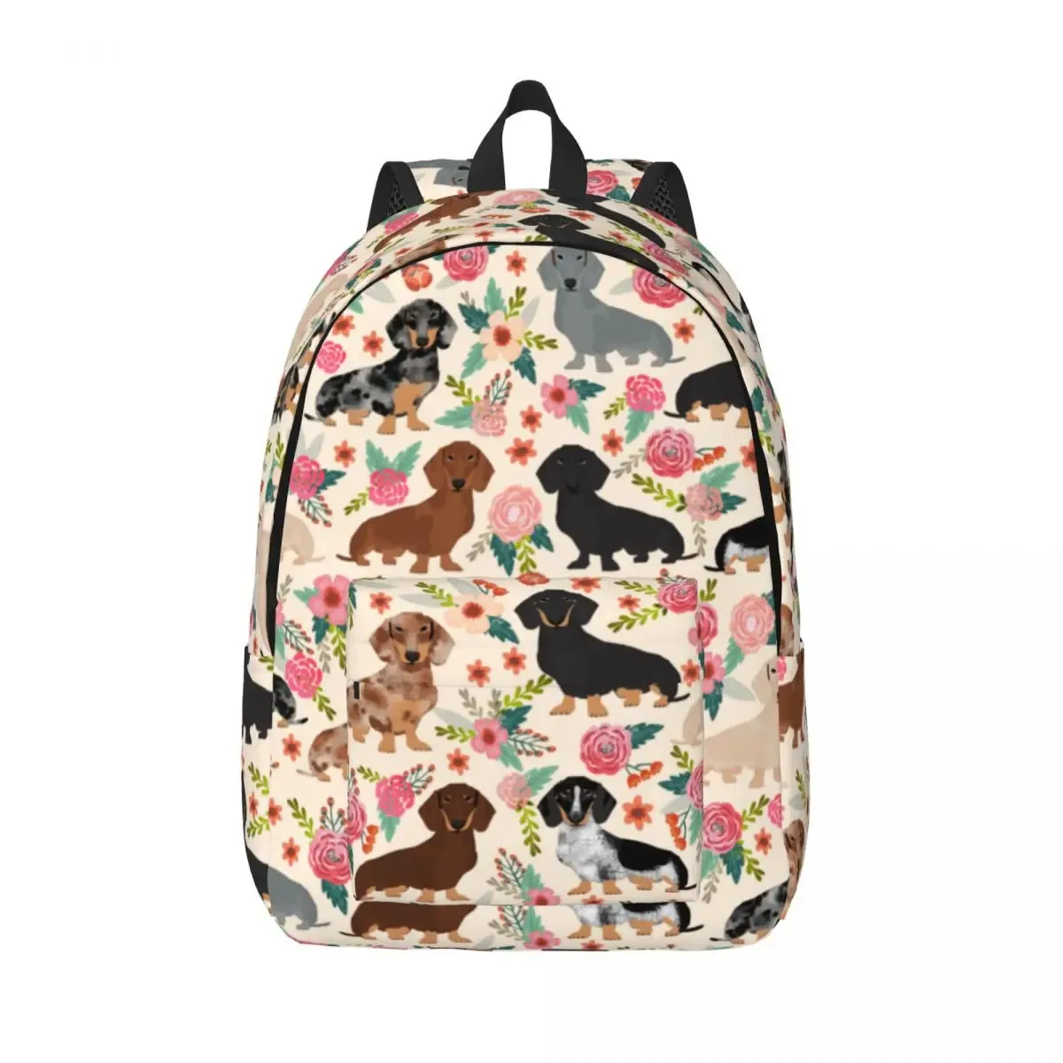 sac à dos floral vintage dachshund dogs pour garçons et filles, cartable d'école pour enfants, sac à dos alth, sac de jardin d'enfants, sac d'extérieur