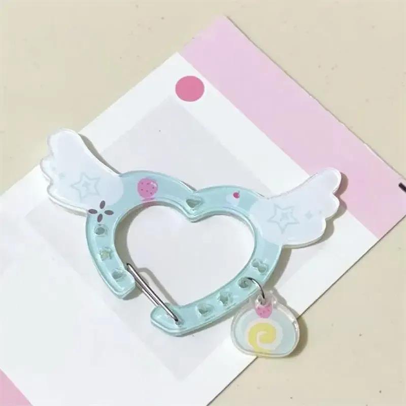 porte-clés mousqueton en acrylique kawaii, porte-clés de dessin animé mignon pour sac à dos, breloque de sac et accessoire de sac ita