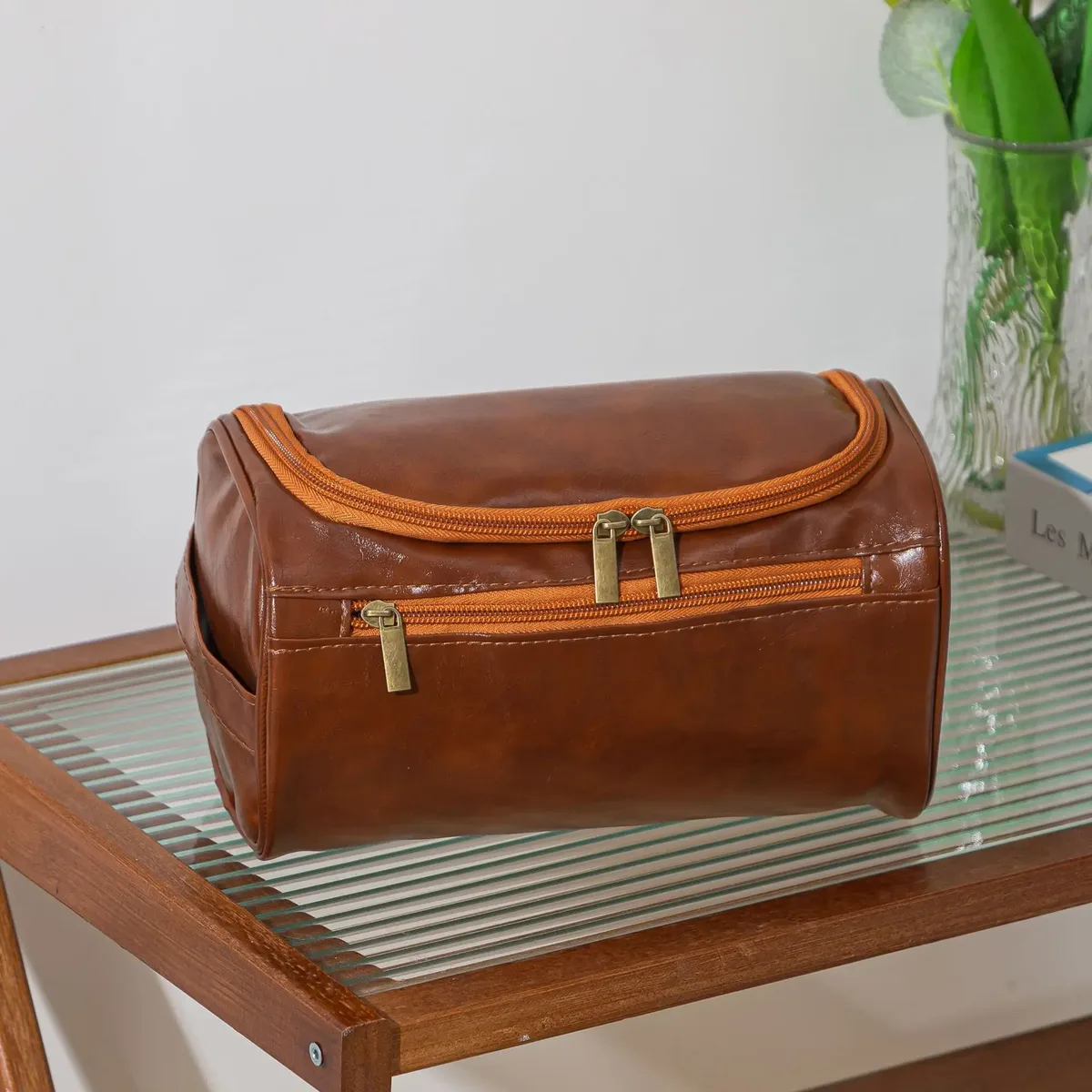 trousse de toilette en cuir pour hommes et femmes, trousse de toilette suspendue pour hommes, trousse de toilette de voyage, grande trousse à cosmétiques pour voyage