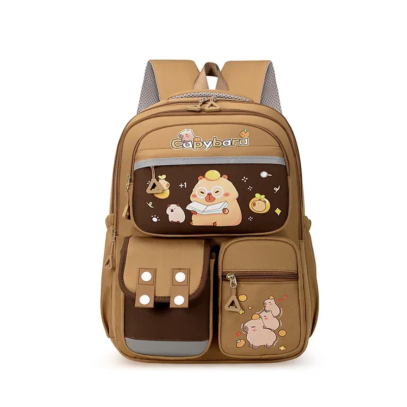 sac à dos scolaire capybara pour adolescentes, ensemble de sacs d'école décontractés pour enfants, sac à livres 3 pièces, sac à dos de voyage kawaii pour enfants