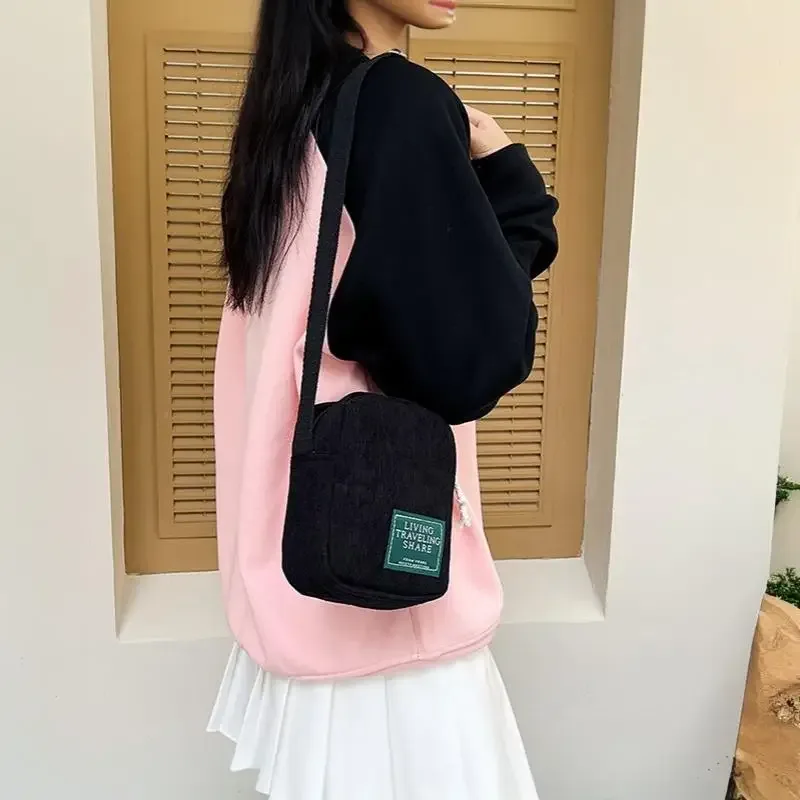 petit sac bandoulière en velours côtelé, sangle réglable, plusieurs options de couleurs, pour un usage quotidien, les voyages et le shopping