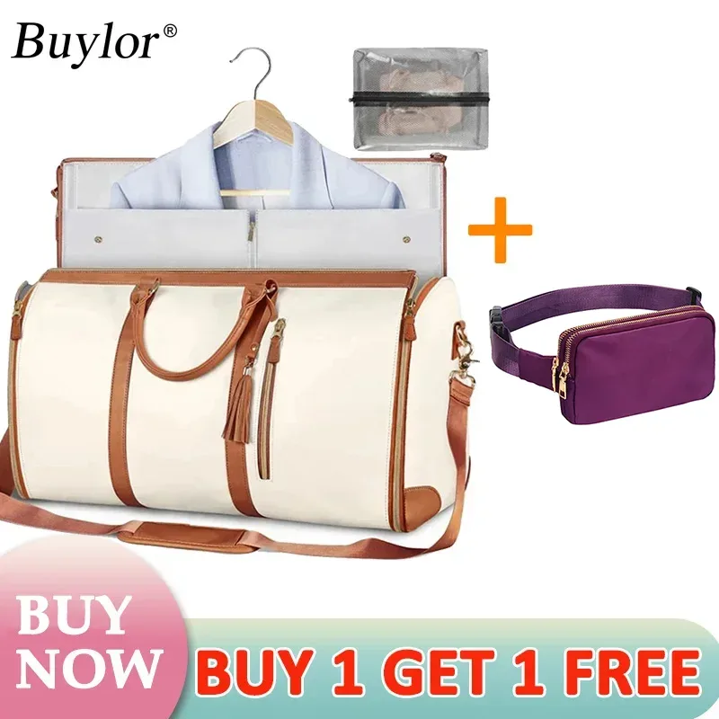 sac voyage polyester rose marron pliable extensible femelle polyvalent grande capacité résistant eau hand bagage fitness voyage suit storage