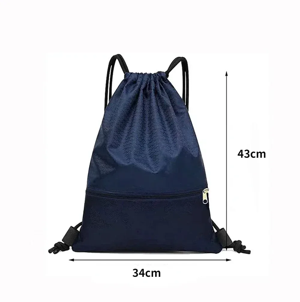 sac à dos simple avec poche à cordon de serrage pour sport de plein air, sac à dos de fitness pour hommes et femmes, sacs de basket-ball légers, sac à fermeture éclair oxford