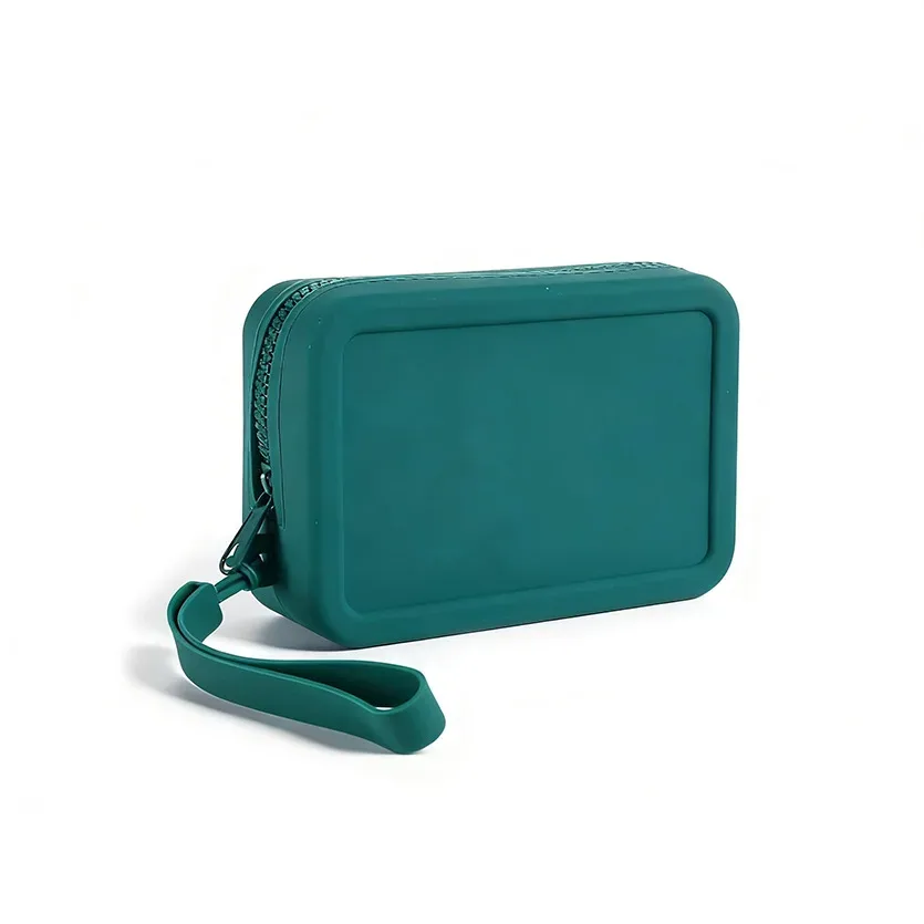 pochette de maquillage de voyage en silicone, résistante à l'usure, facile à nettoyer, trousse de toilette, organisateur portable, utilisation quotidienne, cadeau pour femmes voyageuses