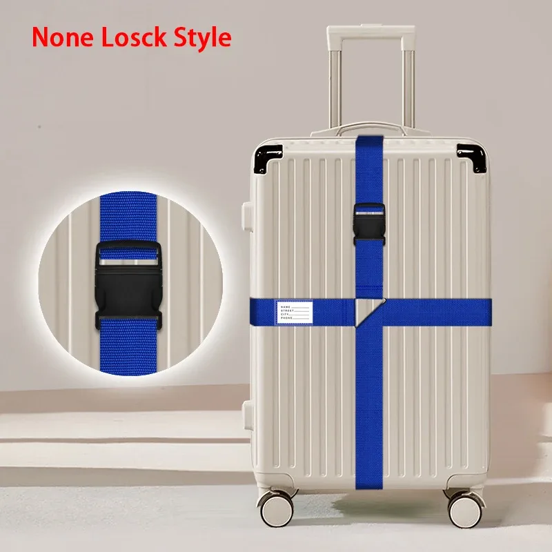 sangles de bagages en nylon avec porte-carte d'identité, réglables, pour l'organisation des bagages, avec cadenas à combinaison, accessoires de voyage anti-perte