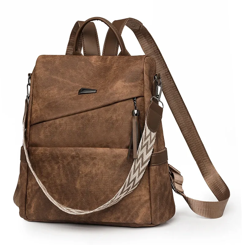 sac à dos en cuir pu de bonne qualité pour femmes, sac à bandoulière de styliste, sac de jour de grande capacité, sac d'école pour filles