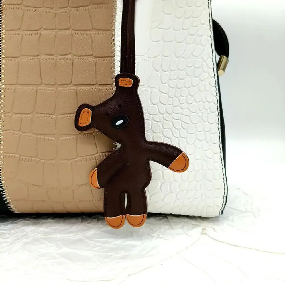 mini ours porte-clés en cuir pu animaux, ornement suspendu, sac à dos, breloque de sac à main, cadeau pour hommes et femmes, breloques de sac coréen y2k