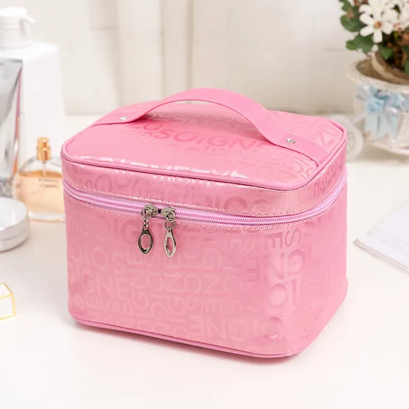 trousse de maquillage pour femmes, sac de rangement de cosmétiques de grande capacité, sac de lavage de toilette pliable, essentiels de voyage, sac à cosmétiques portatif