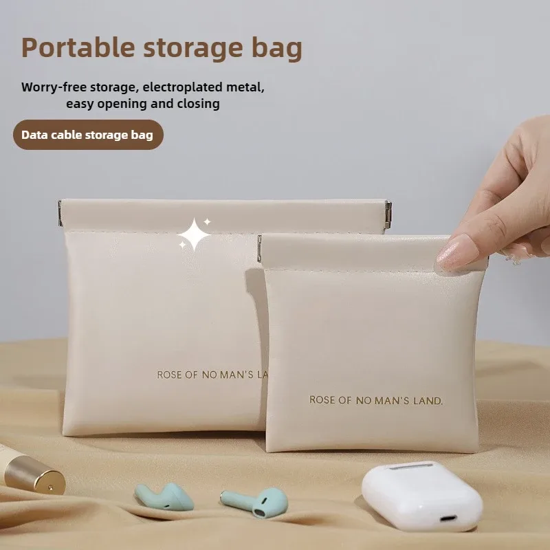 pochette rangement portable zip doré beige rose of no mans land compact transport voyage câbles objets petit