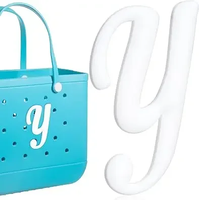 1pc lettre décorative pour sac à main, lettres de l'alphabet de couleur blanche accessoires de décoration lettres de l'alphabet 3d pour sac fourre-tout de plage