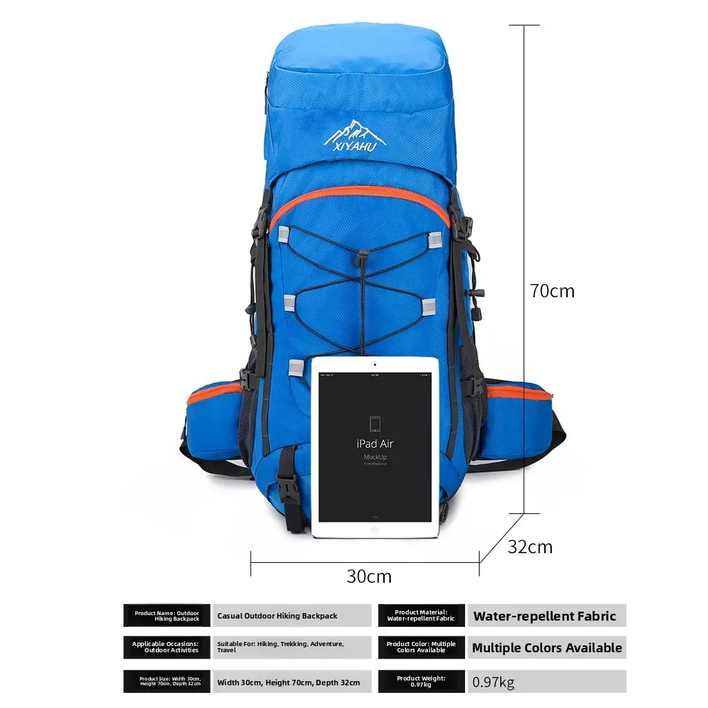 sac à dos de randonnée et de camping grande capacité 60l, imperméable, pour sports de plein air, alpinisme, unisexe, avec bretelles rembourrées pour soulager les épaules