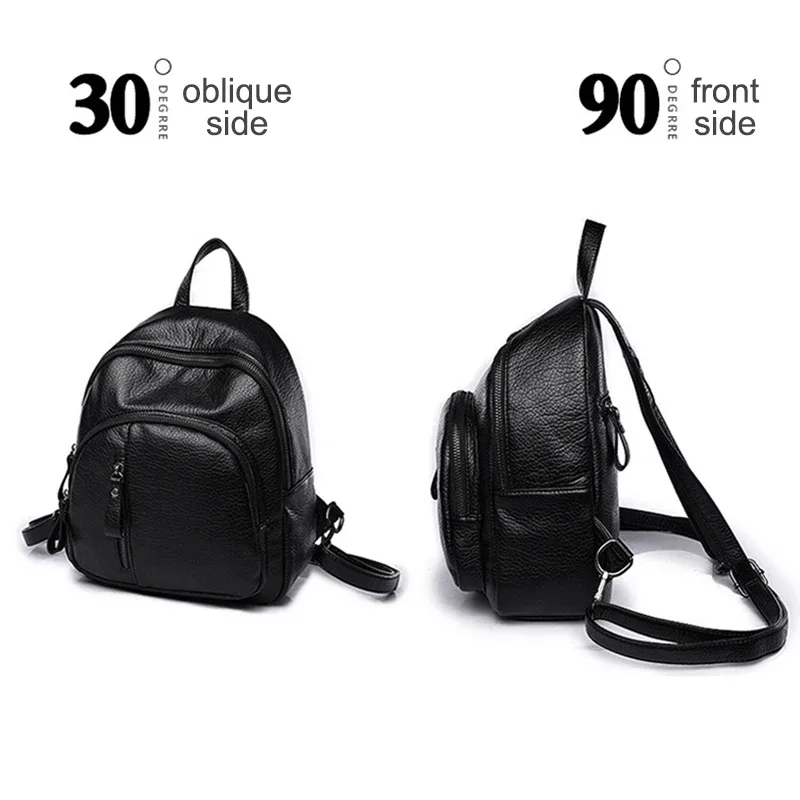 sac à dos antivol en cuir pu souple pour femme, vintage, initié, dames, mini sac de voyage, sacs d'école pour filles