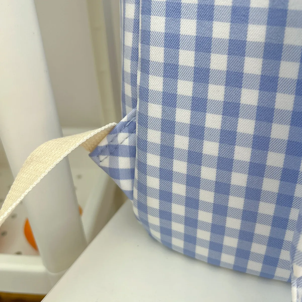 sac à dos scolaire mignon pour étudiants, multi-poches, en nylon souple, style preppy, motif quadrillé, avec nœud, pour livres, trajets quotidiens et travail