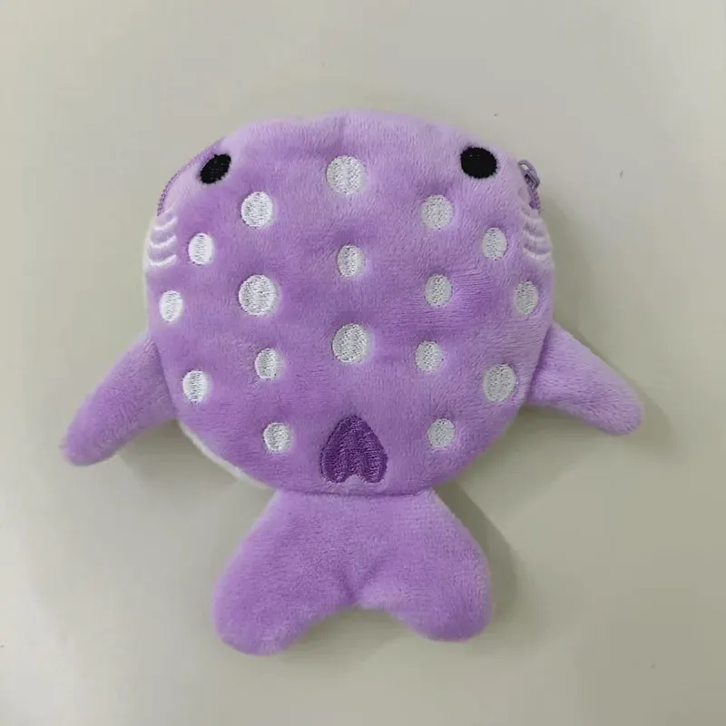 porte-monnaie en peluche mignon requin baleine dessin animé, portefeuille kawaii portable, sac à monnaie, organiseur de clés et écouteurs, pochette zippée