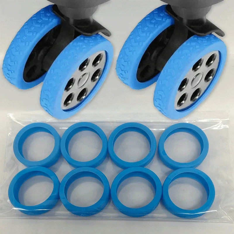 protège roue bagage silicone couleur motif pneu protection silencieuse voyage accessoire durabilité esthétique personnalisation