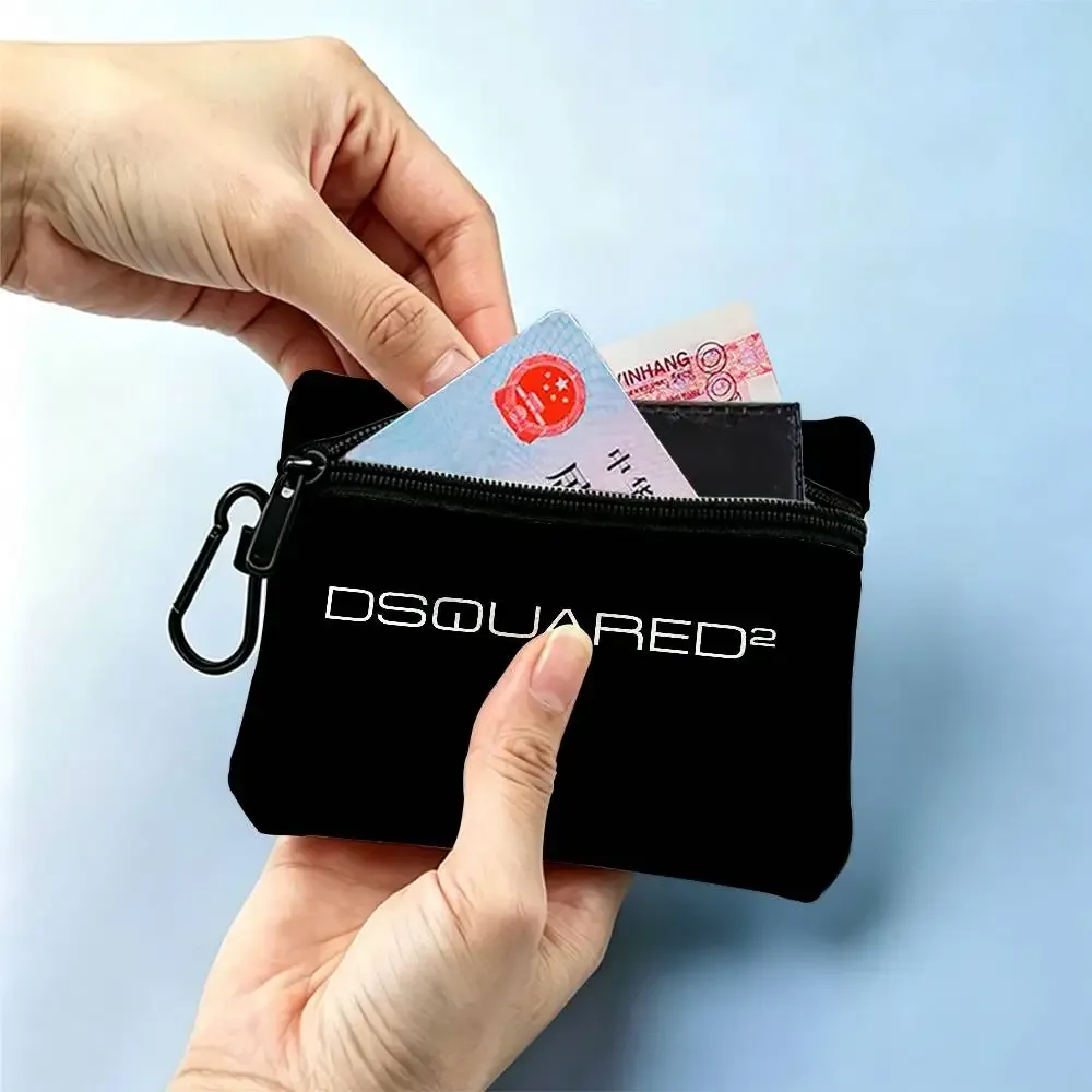 d-dsquared2 avant-street – porte-monnaie à fermeture éclair en tissu oxford, pochette à clés portable, organisateur pour voyage, trousse à cosmétiques