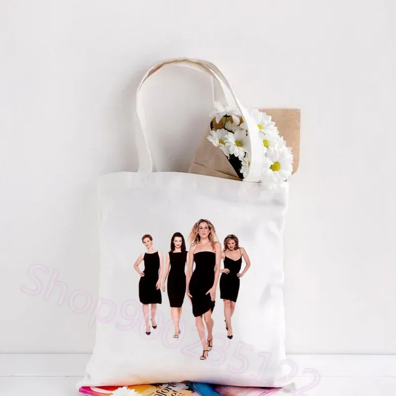 sac fourre-tout en toile imprimé sexe et la ville, sac à main de grande capacité pour étudiants, sac à bandoulière de mode, sacs de shopping pour femmes, voyage