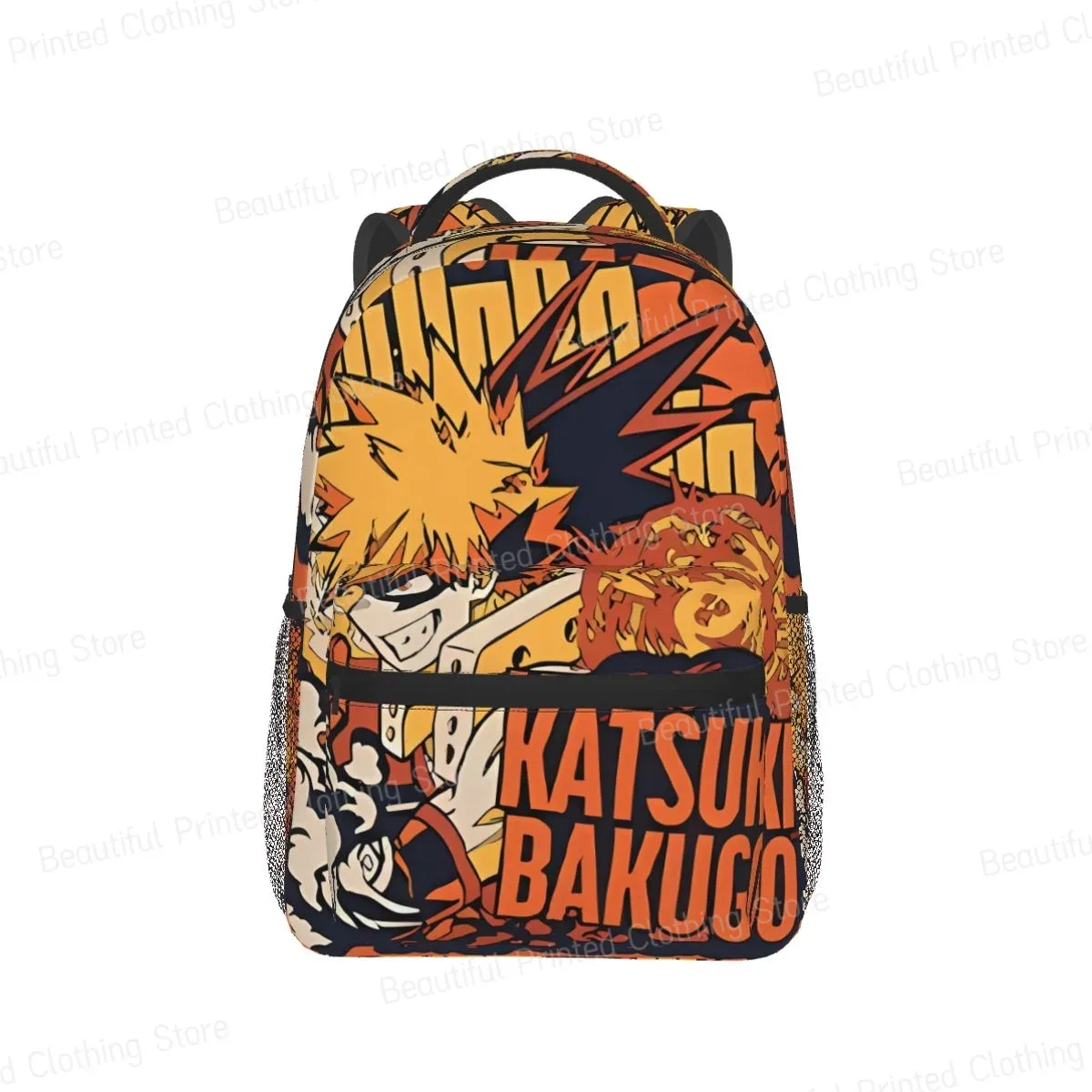 sac dos polyester dessin animé orange noir compartiments documents usage voyage école loisirs adolescents