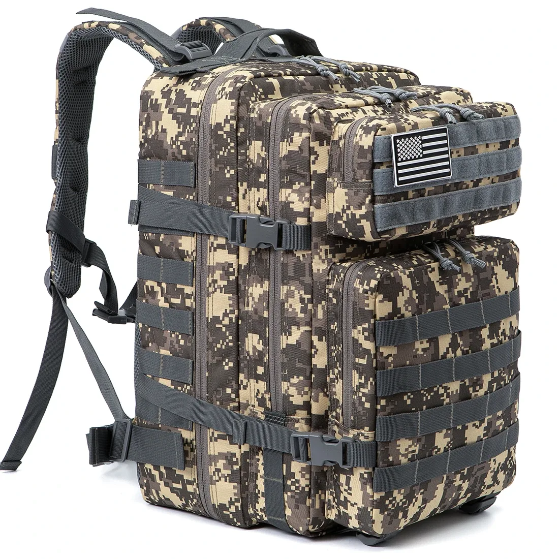 sac à dos tactique 45l pour hommes, système molle, sac de survie 3 jours, chasse, camping, randonnée, sac de sport, sac de survie d'urgence