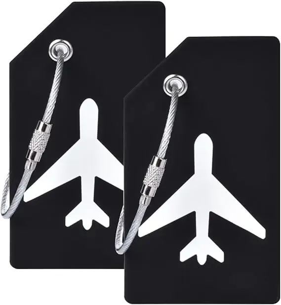 étiquette de bagage en silicone pour valises avec boucle en acier inoxydable, approuvée par la tsa, protection de la vie privée, accessoires de voyage essentiels, étiquettes pour sacs