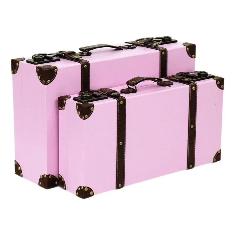 valise de boîte de rangement européenne vintage-vitrine de maison en bois, accessoire de photographie, organisateur de décor antique